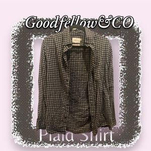 Goodfellow&CO Plaid Shirt “like new” - Adult | Color: Black/Grey | Size: S
